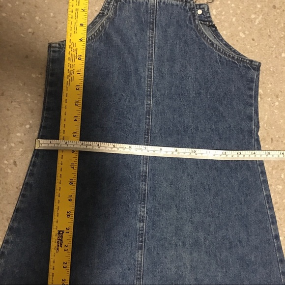 BLUE DENIM JUMPER OVERALLS GIRLS SZ MED 100% COTTON - Picture 8 of 8